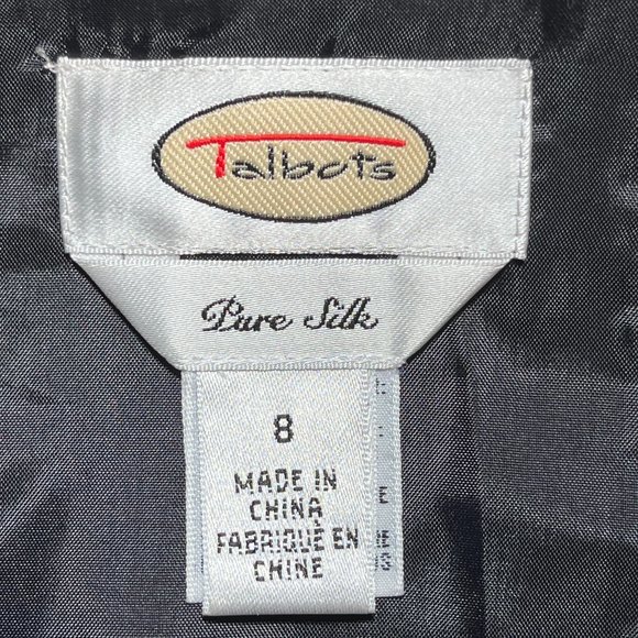 #130 Talbots  Silk Skirt with Side Zipper,  Size 8, Black and White - Picture 3 of 4